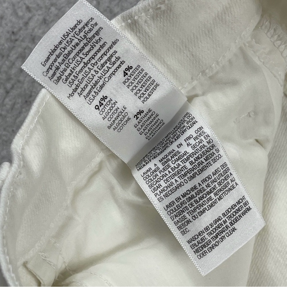 Mother Jeans Womens 29 White Denim High Rise Flare Hustler Ankle Fray Coastal - Picture 9 of 11
